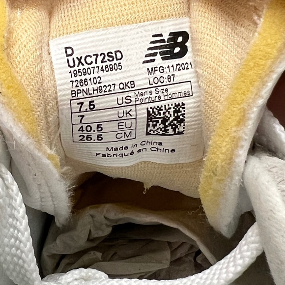 2022 New Balance XC-72 White / Black / Gum / Grey Suede Mesh NB XC15 375 UXC72SD - Picture 7 of 9